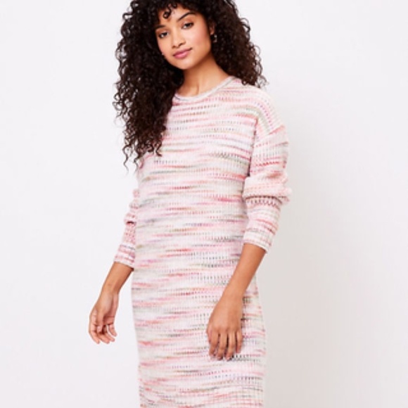 Dresses & Skirts - LOFT SpaceDye Sweater Dress NWT Size L